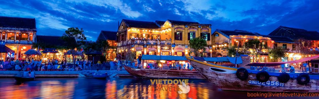 Boutique hotel in Hoi An Ancient Town with traditional architecture and colorful lanterns