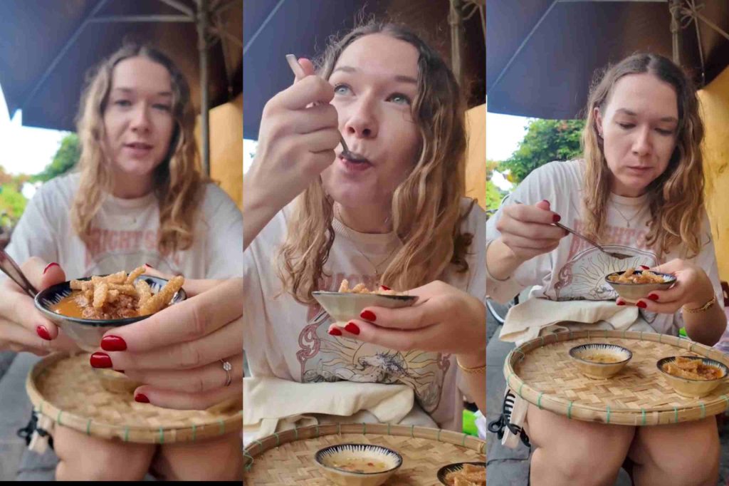 Guests tasting their finished Banh Beo.
