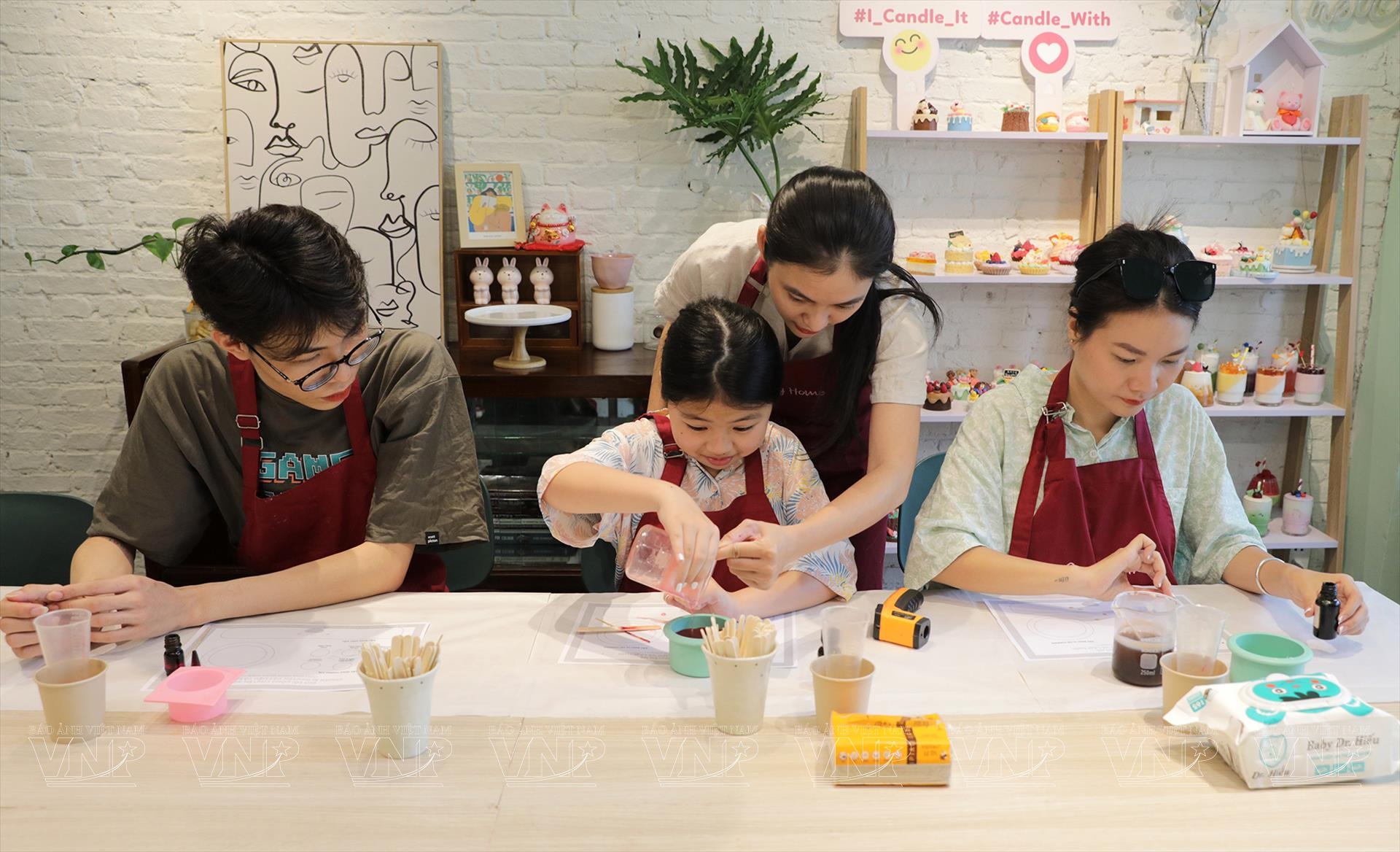 Pouring wax into jars