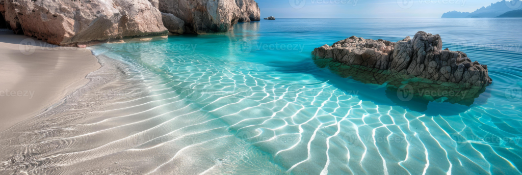 Turquoise water and white sandy beac
