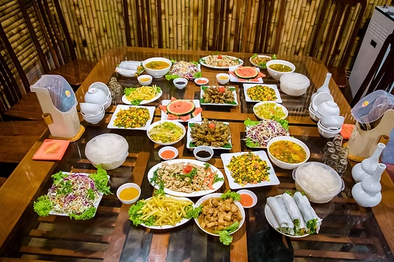 Traditional Vietnamese local meal