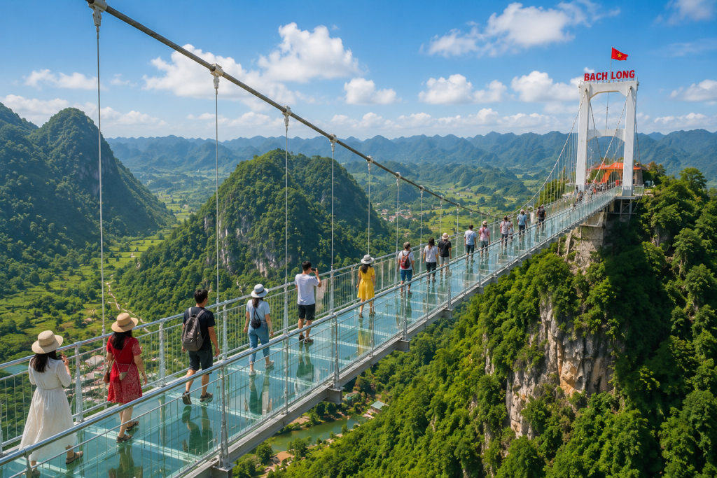 Bach Long Glass Bridge in Moc Chau Northwest Vietnam