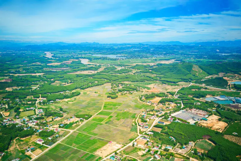 Aerial view of Nghe An countryside